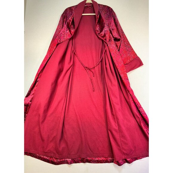 Victoria's Secret Womens Leopard Print Robe XS/S Satin Red Collar & Belt - Picture 10 of 15